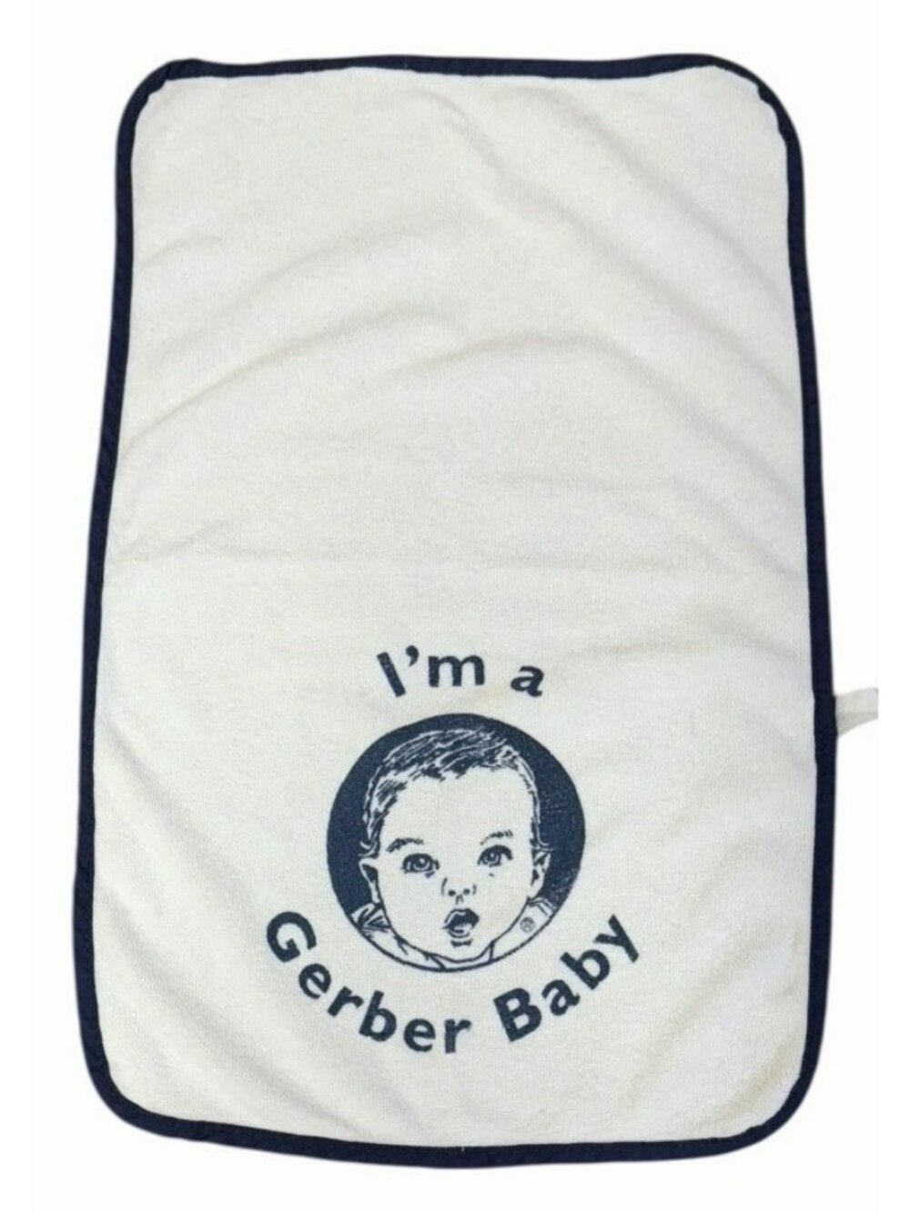 VHTF Vintage "I'm a Gerber Baby" Burp Cloth Navy Blue White